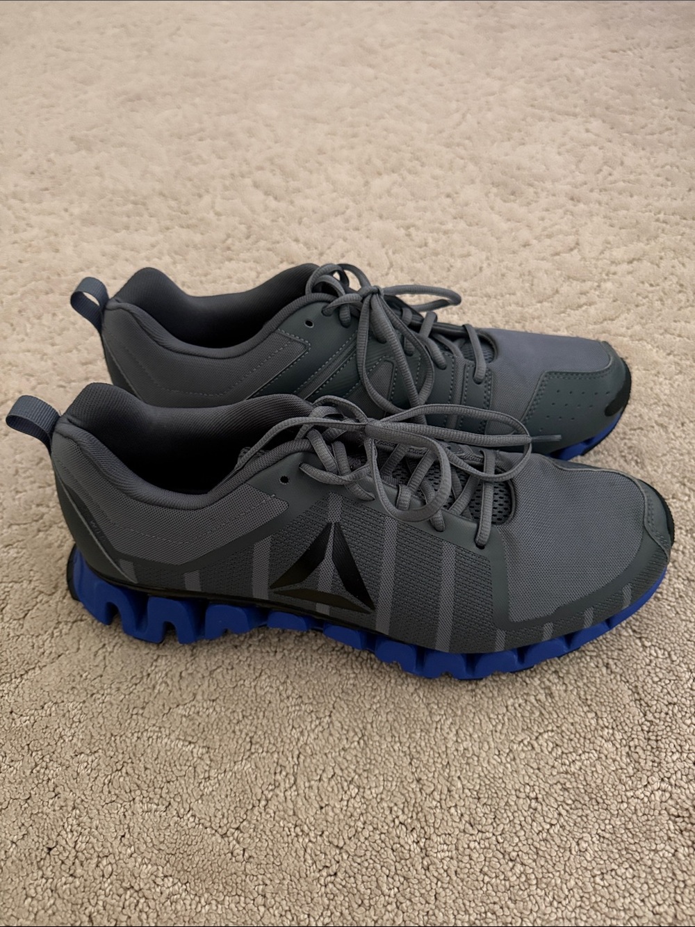 Reebok Zig Tech Men's Gray and Blue Tennis Shoes